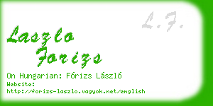 laszlo forizs business card